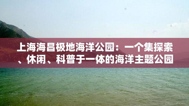 上海海昌极地海洋公园：一个集探索、休闲、科普于一体的海洋主题公园