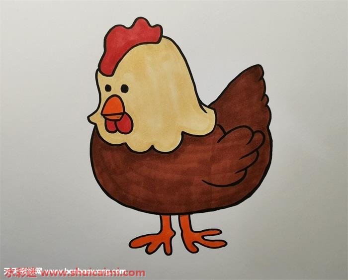 画母鸡的最简单画法__母鸡画法